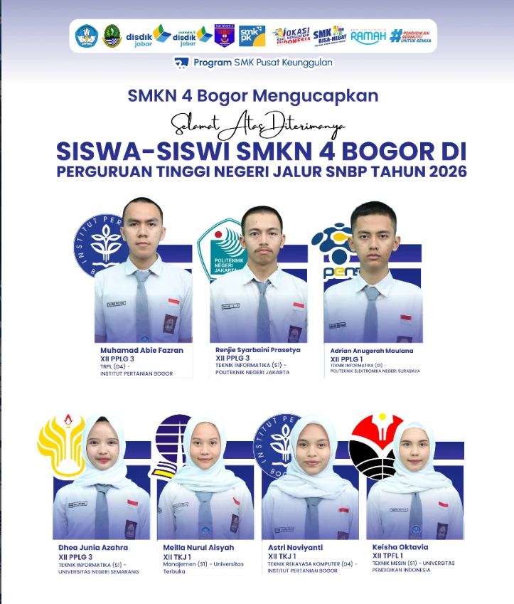 Siswa-siswi SMKN 4 Bogor Lolos SNBP 2026